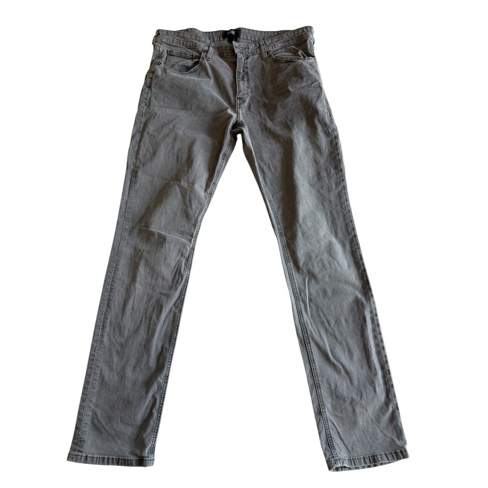 PAIGE Men's Lennox Gray Slim Straight Pants Size 36 Stretch Denim Jeans Comfort